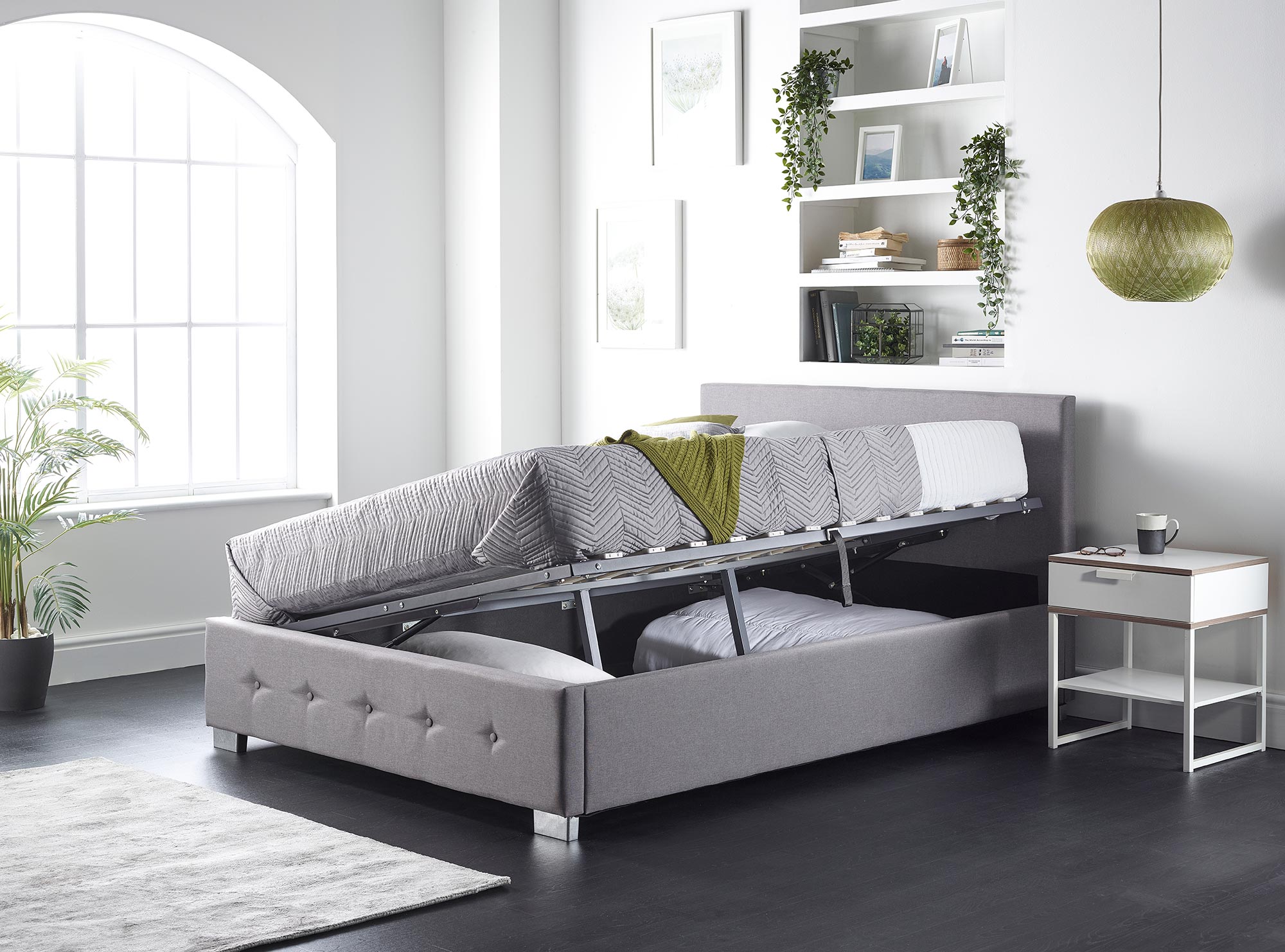 Crushed velvet single on sale storage bed